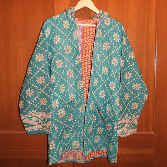 ✨ One-of-a-Kind Kantha Quilted Jacket ✨ - Picture 1 of 4